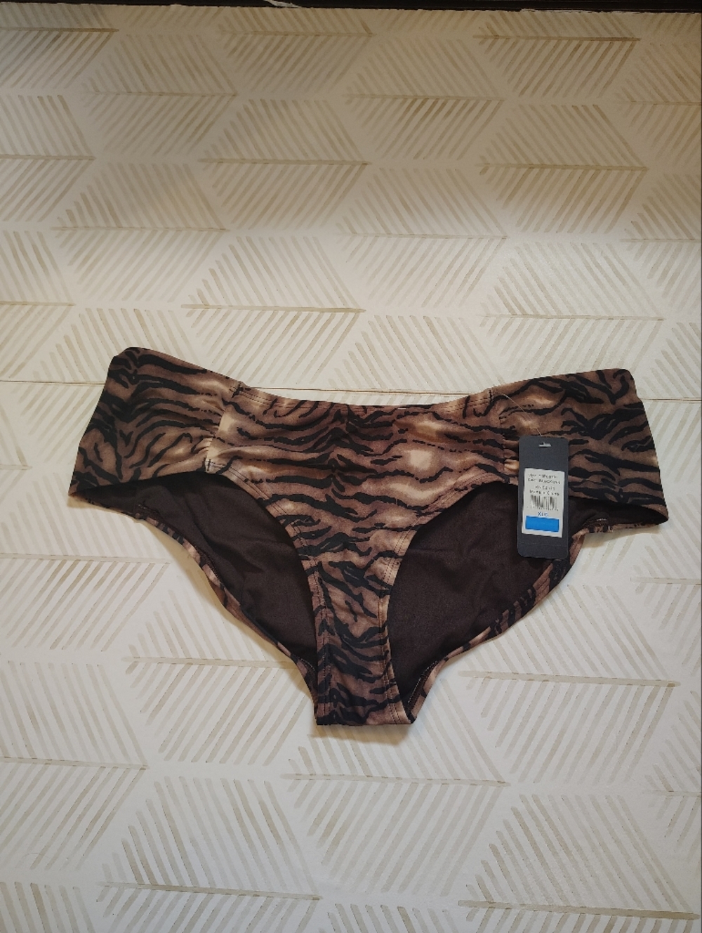 RACHEL Rachel Roy Brown and Black Tiger-Print Bikini Bottoms